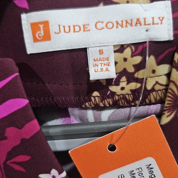 Jude Connally Megan Long Floral Menagerie Merlot Size Small - Picture 7 of 7
